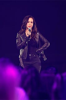 Anjelah Johnson-Reyes performing live comedy in Las Vegas