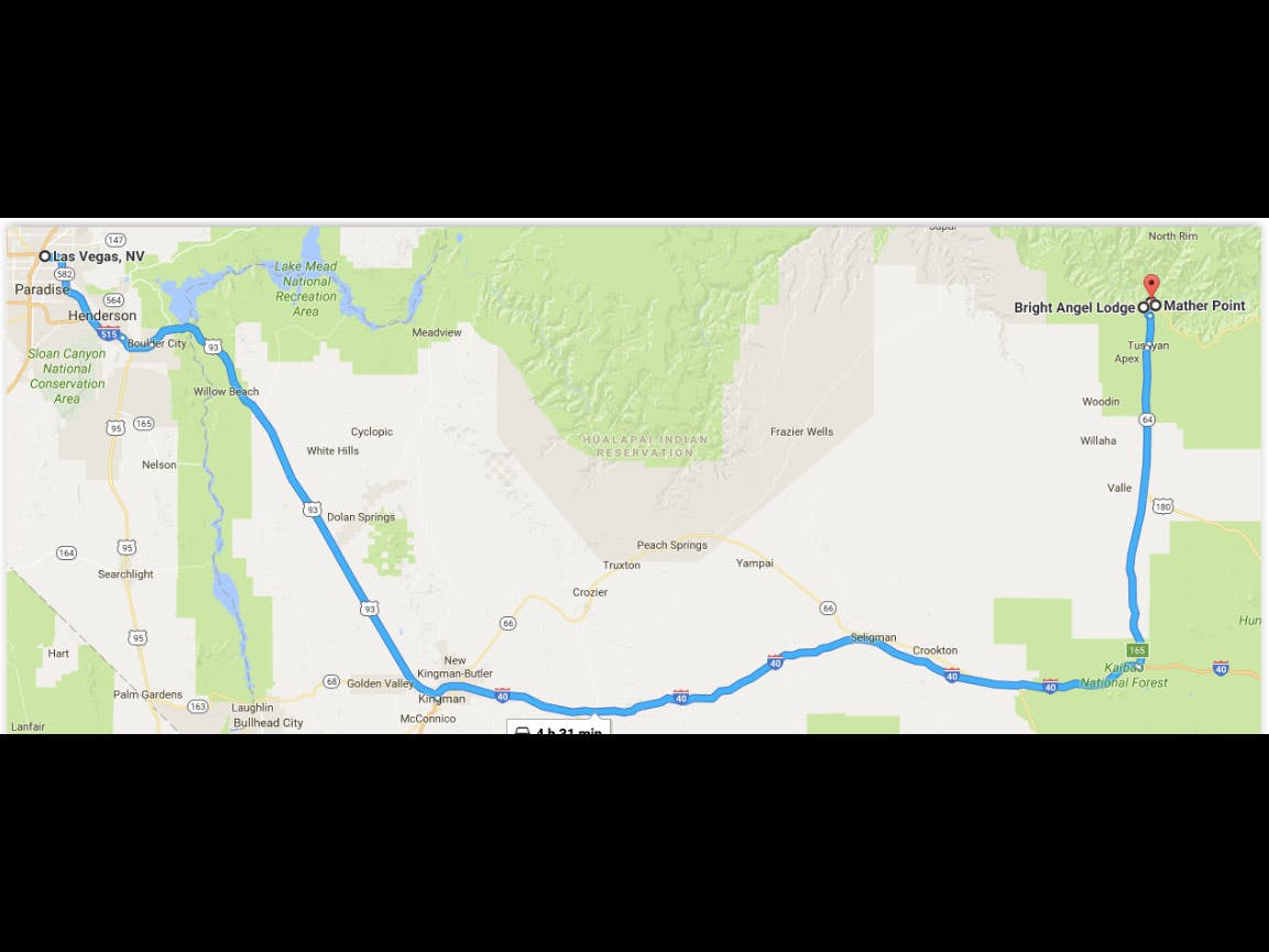 Tour Map - Grand Canyon South Rim Bus Tour